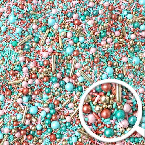Old Hollywood Sprinkle Mix (Light Pink, Blue, Teal, Rose Gold)