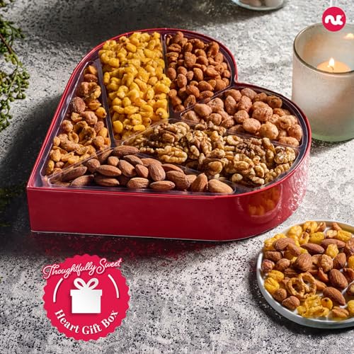 Heart Shaped Mixed Nuts Gift Basket