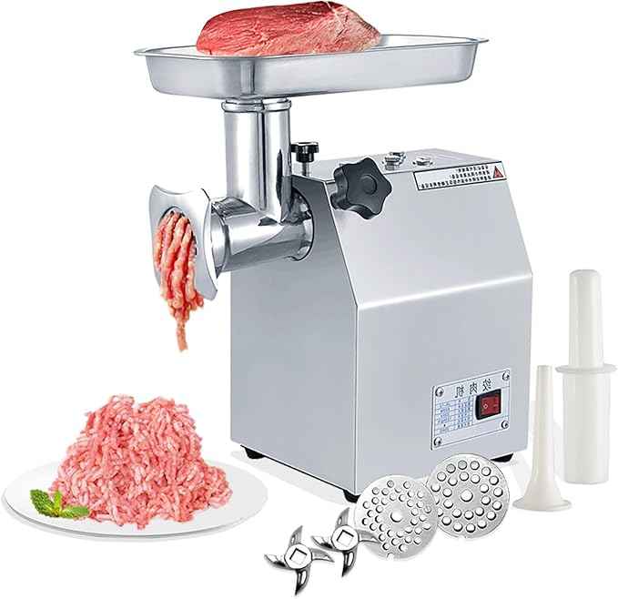 Commercial Electric Meat Grinder 800w - Heavy Duty 120KG/h High Capacity with Copper Motor, ETL Certified. Includes Accessories for Sausage Making, Home Kitchen & Professional Use.