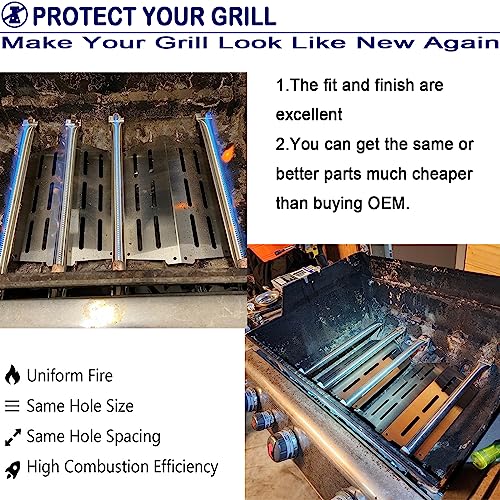 Grill Burner Tube 19.5 Inch Replacement for Weber Genesis 300 Series (Silvery-BurnerTube)