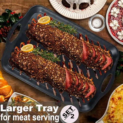 20x13 inch Extra Large Serving Tray with Handles (2 Count)