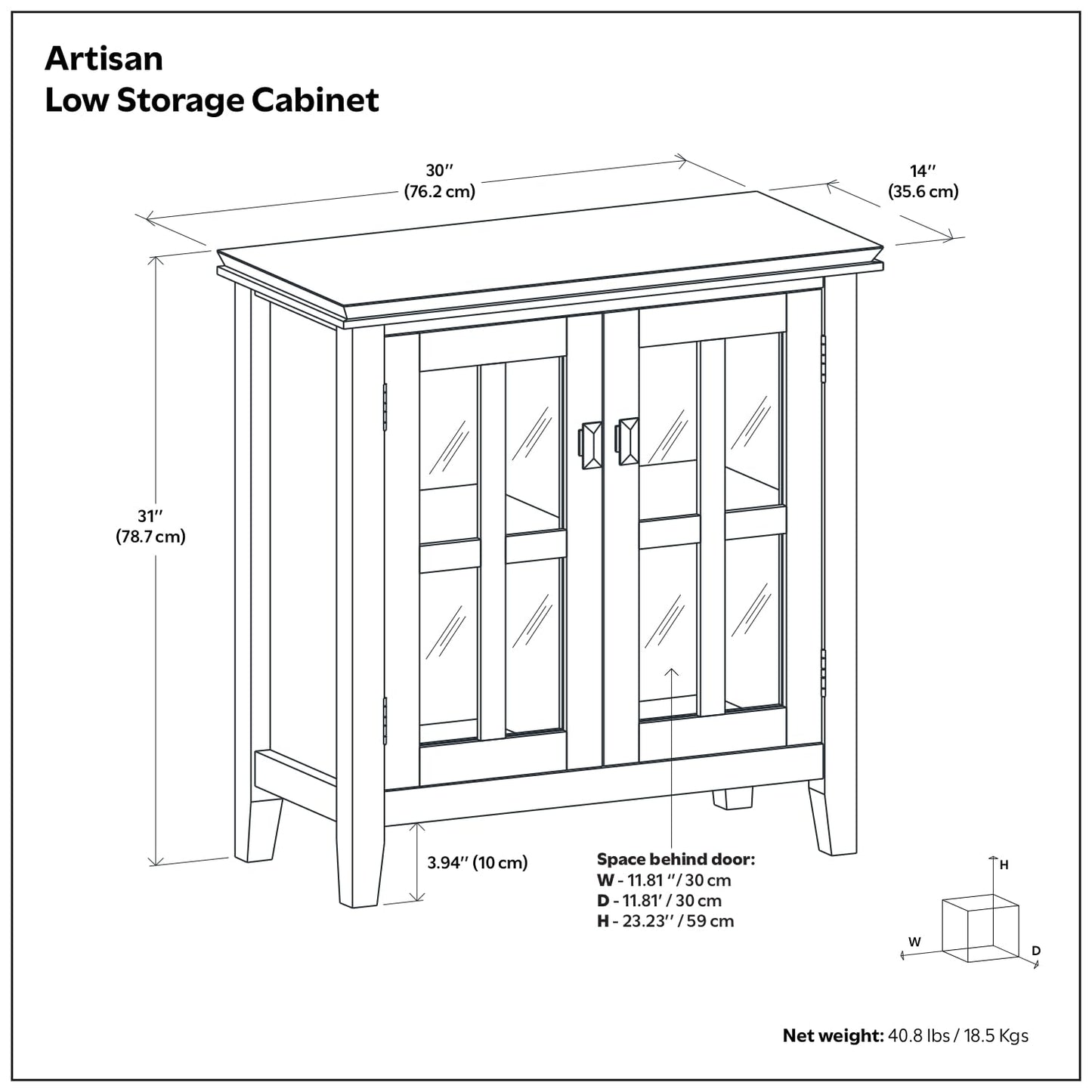 Artisan 30" Wide Solid Wood Cabinet in Light Golden Brown (Honey Brown / 30 inch)