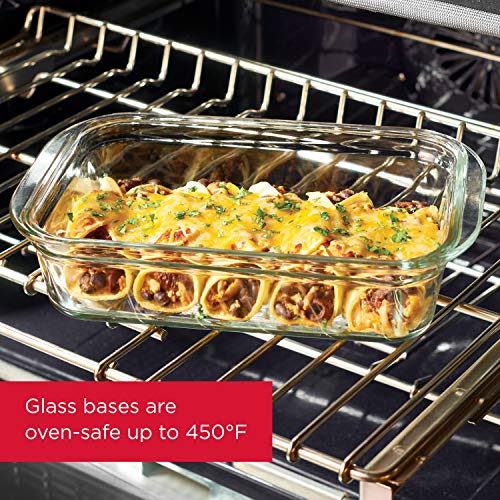 Brilliance Glass Food Storage set of 4 containers 8 total pieces (Assorted Sizes (8-Piece))