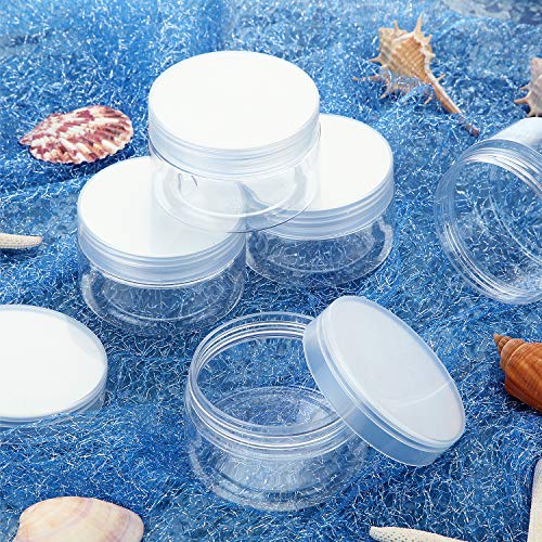 6 Pack 4 OZ Plastic Jars Containers with Lids (6 Count)