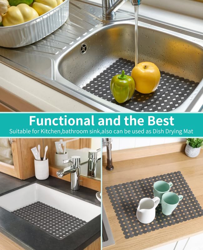 2 Pack Kitchen Sink Mat (Gray)
