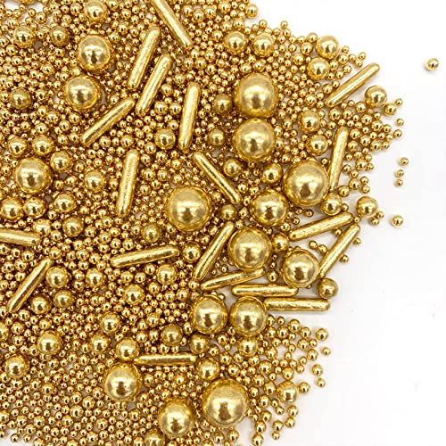 Sprinkles Gold Pearl Sugar Candy Mix Size (4.2 Ounce)