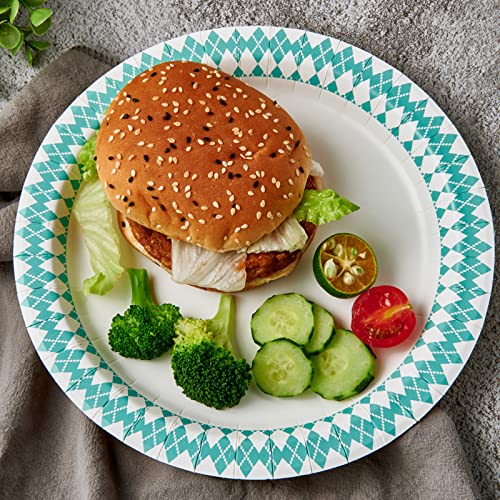 8.37 inch Disposable Paper Plates (Light Blue-360pack)