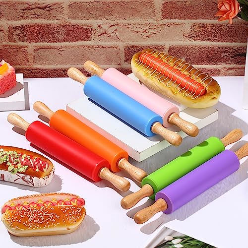 12 Pcs Small Rolling Pin Kids 12 Inch Mini Silicone Rolling Pin (12 Count)