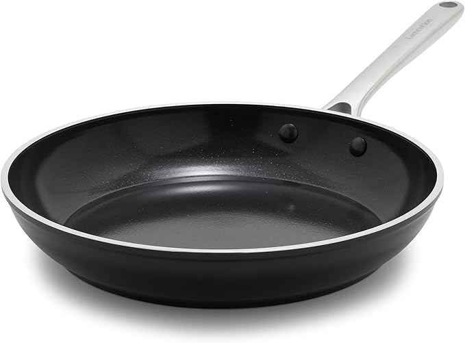 Orfeo 11” Nonstick Frying Pan, Made in Italy, Diamond Ceramic PFAS-Free Cookware, Induction Ready, Scratch Resistant, Laser-Fused Surface for Durability, Dishwasher Safe, Black
