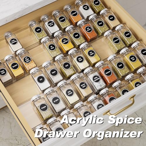 Acrylic Spice Drawer Organizer (Transparent / 10 Pack)
