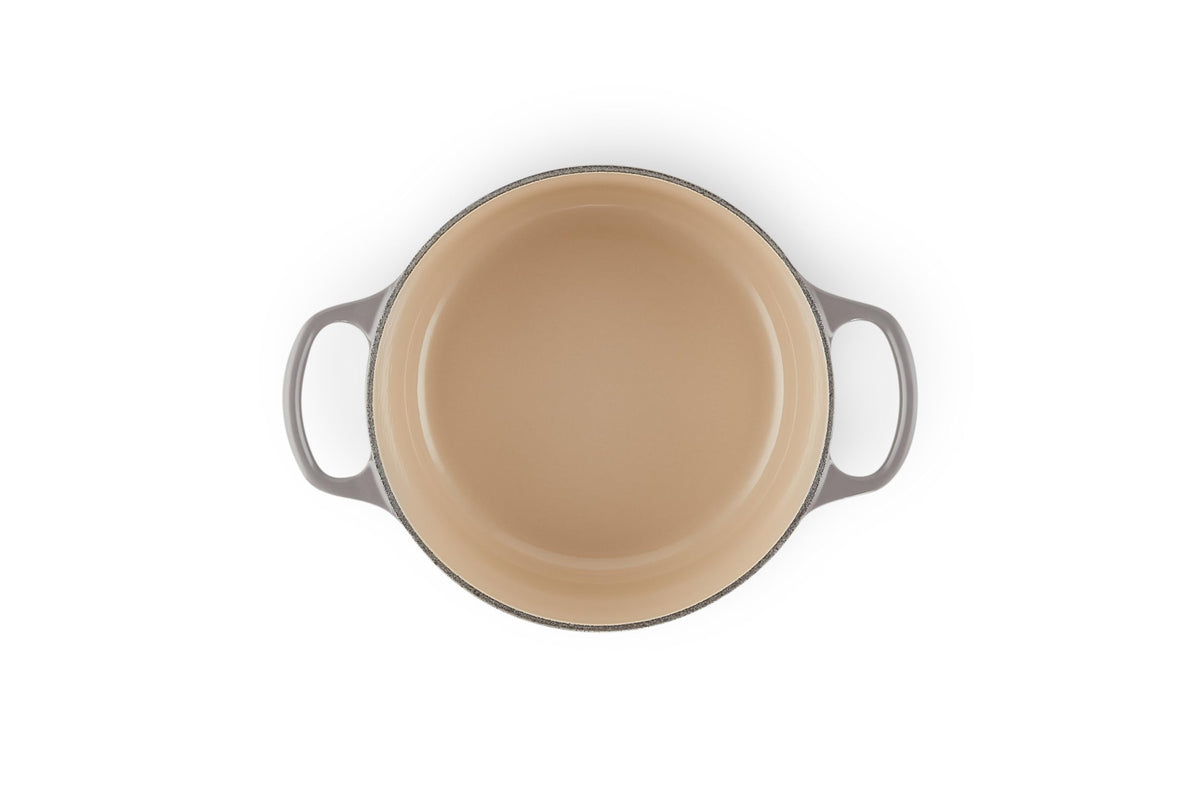 Enameled Cast Iron Round Dutch Oven (Oyster / 2 Qt)
