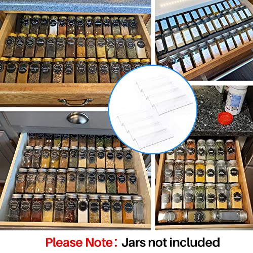 Clear Acrylic Spice Drawer Organizer (Transparent / 8 Pack)