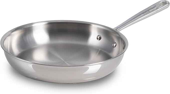 T-Fal Pro Tri-Ply Stainless Steel Fry Pan 10 Inch Induction Cookware, Oven Safe 500F, Fast & Even Heat, Professional Quality & Durability, Frying Pan, Skillet, Cookware, Silver