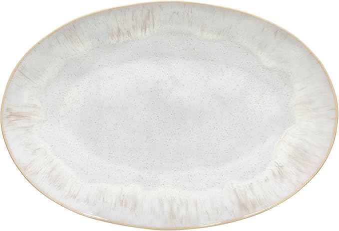 Casafina Ceramic Stoneware 18'' Oval Platter - Eivissa Collection, Sand Beige | Microwave, Dishwasher, Oven & Freezer Safe Dinnerware | Food Safe Glazing | Restaurant Quality Serveware