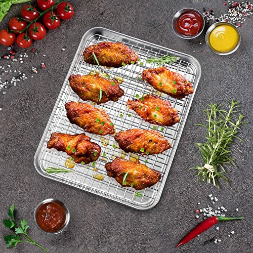 10.4 Inch Toaster Oven Pan Tray with Wire Rack (10.4 Inch)