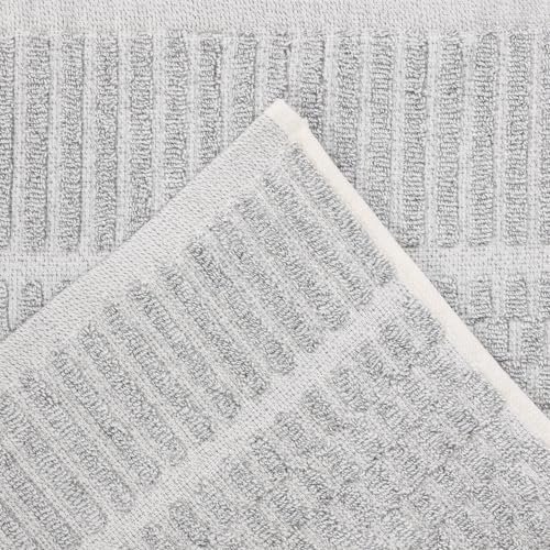 Juno Viscose Cotton Blend Medium Weight Towels (9 Piece Towel Set / Platinum)