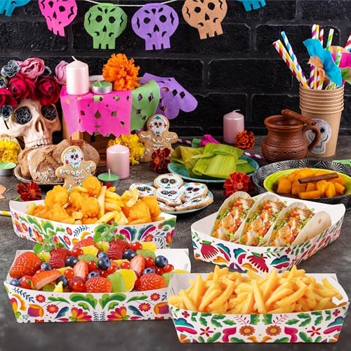 Mexican Taco Nights Food Trays (Mexican White and Green)