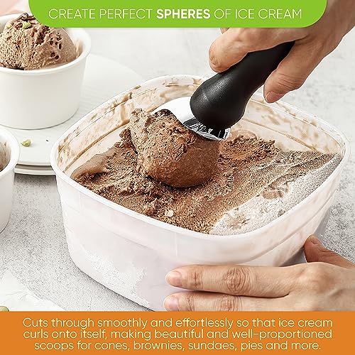 Heavy Duty Metal Ice Cream Scoop for Kitchen (2 Count)
