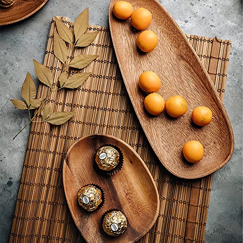 Acacia Wooden Serving Platters Set of 4