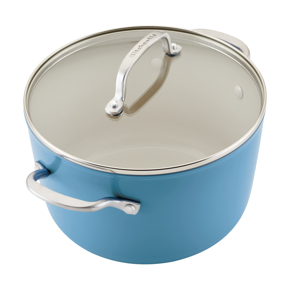Hard Anodized Ceramic Nonstick Cookware Pots and Pans Set (Blue Velvet / Cookware Set (9 Piece - Non Induction))