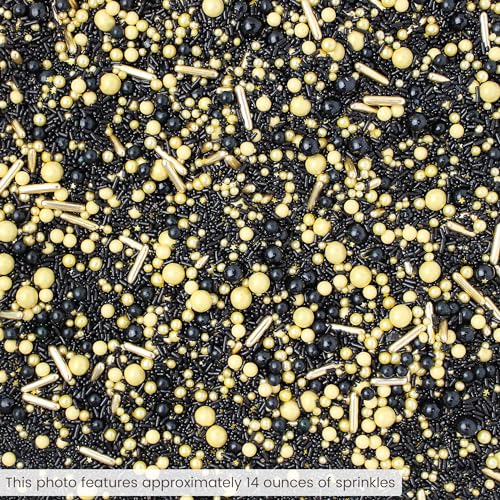 Black Gold Sprinkle Mix (Black, Gold)