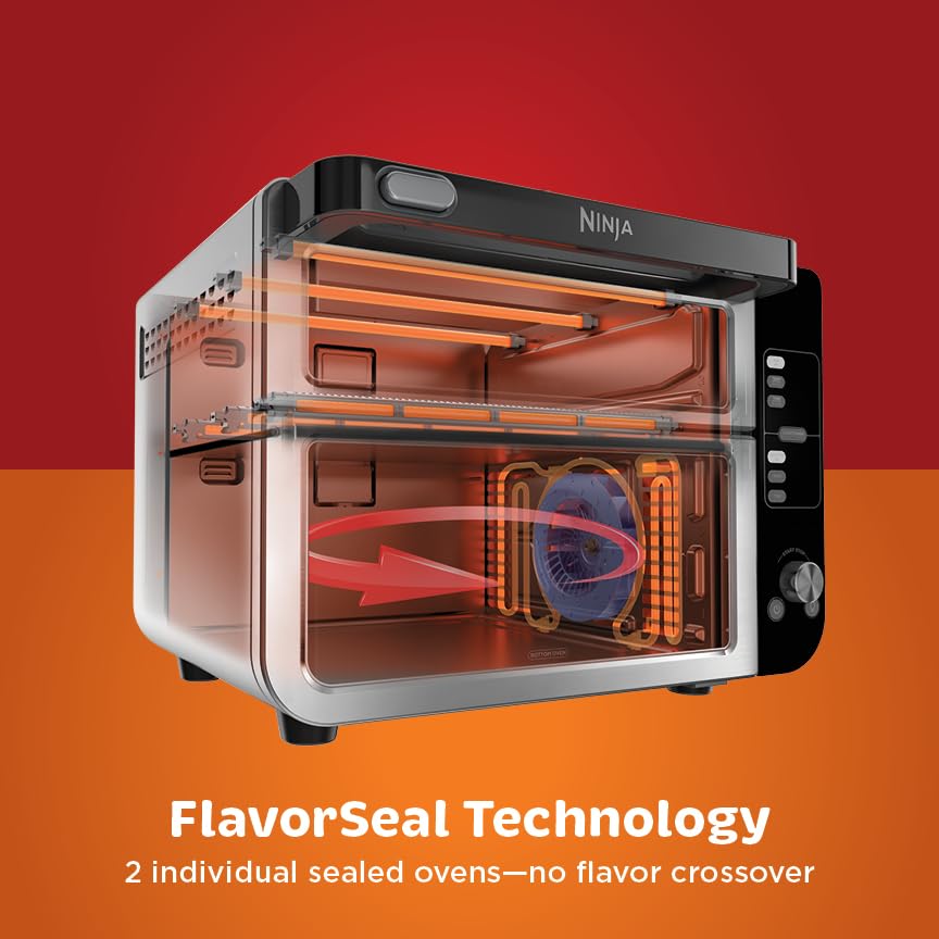 DCT451 12-in-1 Smart Double Oven with FlexDoor, Thermometer, FlavorSeal, Smart Finish, Rapid Top Convection and Air Fry Bottom , Stainless Steel (12-in-1 w/ Flexdoor)