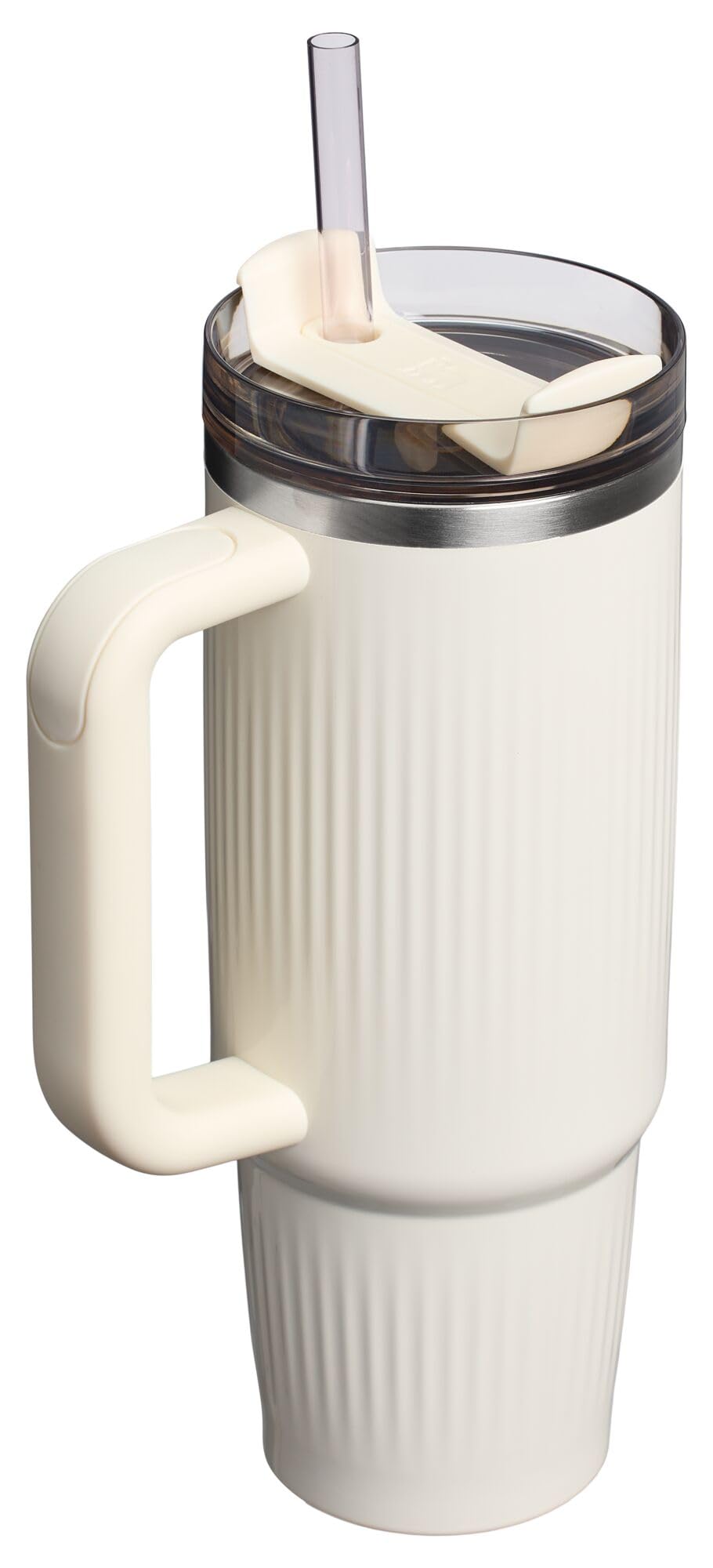 Quencher H2.0 Tumbler with Handle and Straw 30 oz (30 Ounces / Fluted Cream Gloss)