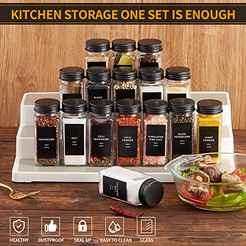 36 Glass Spice jars with label (36 Count)