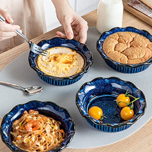 Ceramic Mini Pie Pans Set of 6 (Blue)