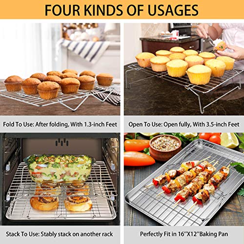 Cooling Rack Set of 2 (Silver / 16.5" x 11.4")