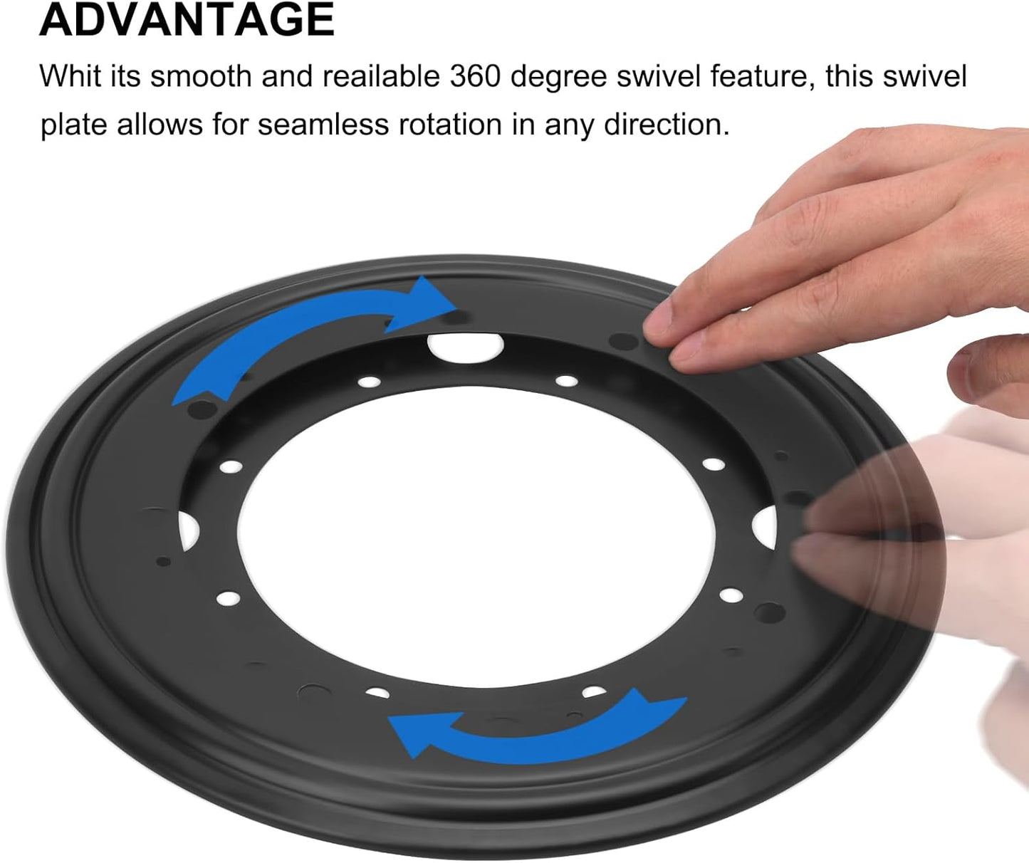 3Pack 9" Round Lazy Susan Turntable Bearing Plate 5/16”Thick Lazy Susan Hardware, Rotating Swivel Plate with 750 lb Load Capacity, Lazy Susan Turntable Base for Table, Serving Tray, Kitchen