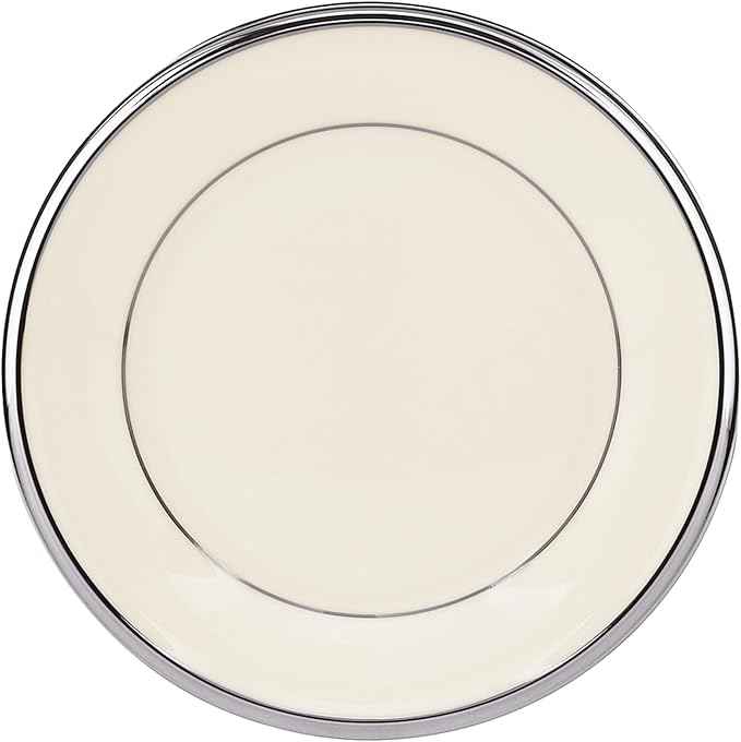 Lenox Solitaire Bread Plate, Butter, ivory/platinum