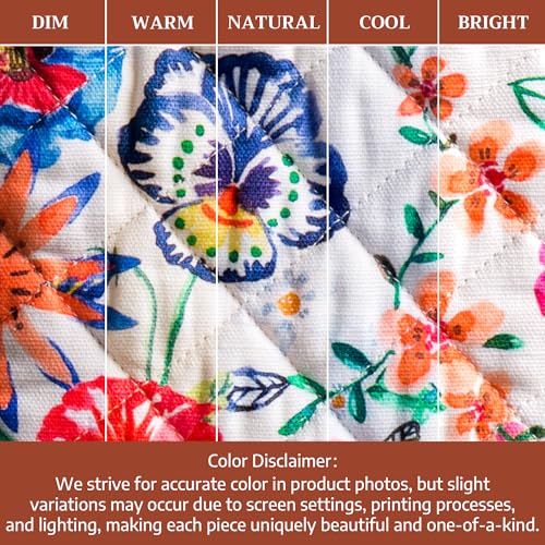 Maison d'Hermine Oven Gloves 100% Cotton Oven Mitt (052 - Happy Florals - High Summer / 7.5" x 13" (Oven Mitt))