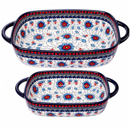 2 Piece Polish Pottery Style Ceramic Baking Dish Set (2 Count)