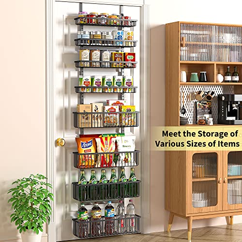 Over The Door Pantry Organizer (Black / 8-Tier)