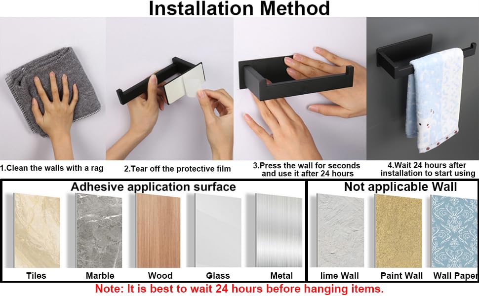 Hand Towel Holder (1 Pack 9 In / Matte Black)