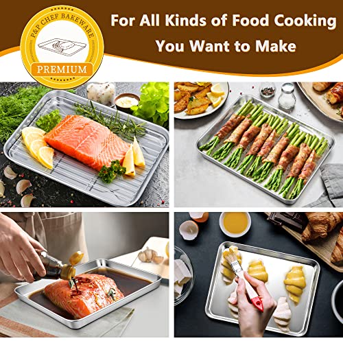 Stainless Steel Baking Cookie Sheet Pan with Rack Set (9 Inch)