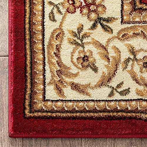 Patrician Trellis Red French European Formal Traditional 2x7 (2'3" x 7'3" (Rectangular) / Red)