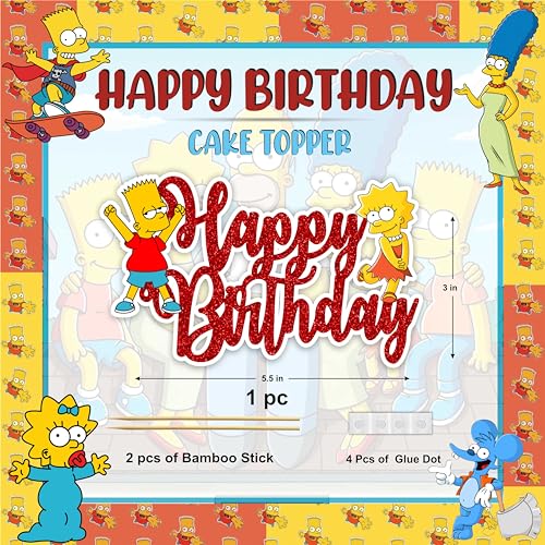 Brt Simpson Happy Birthday Cake Topper (10 Count)