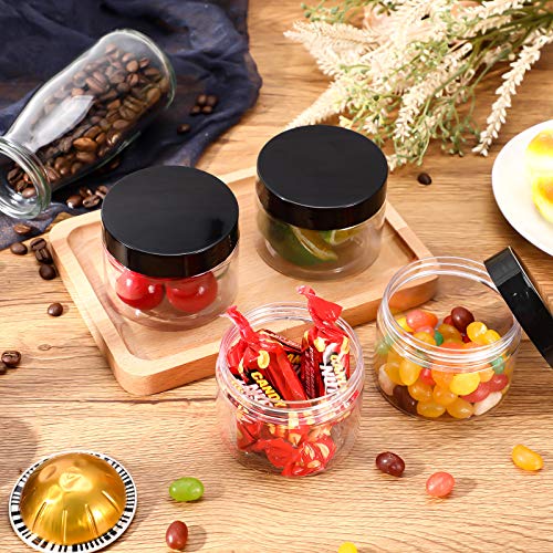 6 Pack 5 oz Plastic Jars Containers with Lids Wide (6 Count)