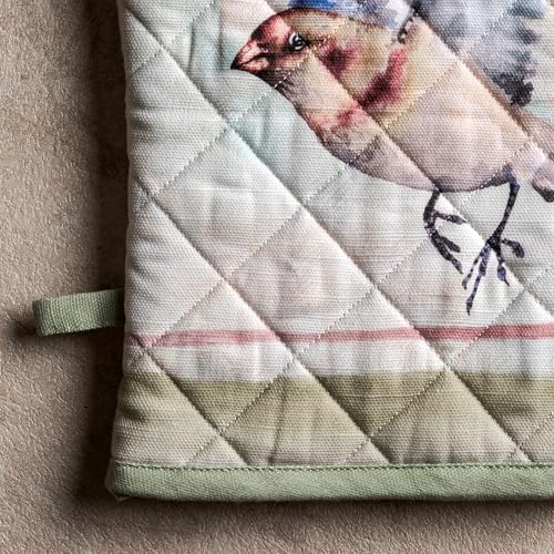 100% Cotton Oven Mitt & Pot Holder Set (070 - Flying Birds / 7.5" x 13" & 8" x 8" (Oven Mitt & Pot Holder))