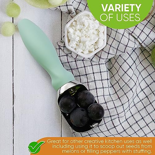 Heavy Duty Metal Ice Cream Scoop with Soft Grip Handle