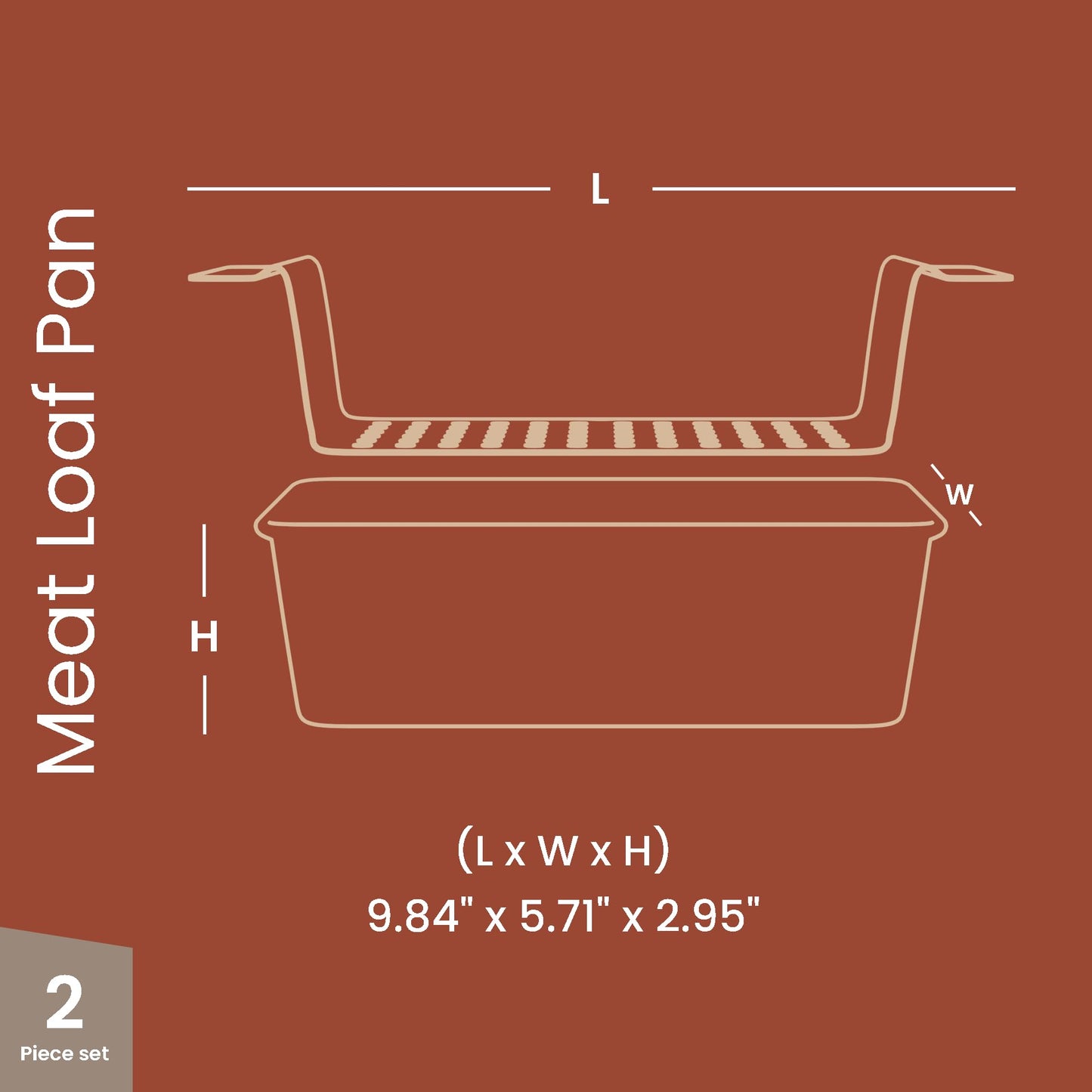 Meatloaf Pan with Drain Tray (Gray / 2 Piece Set)