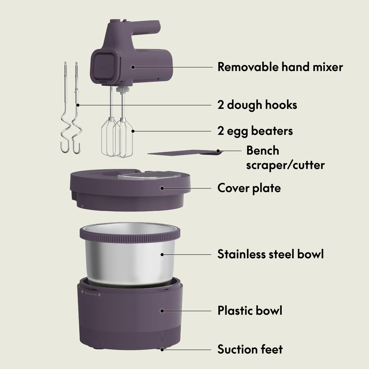 3.5 Qt Hand & Stand Mixer (Hand & Stand Mixer / Plum)