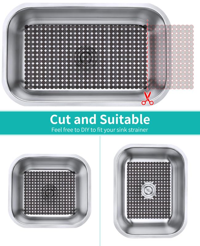 2 Pack Kitchen Sink Mat (Gray)