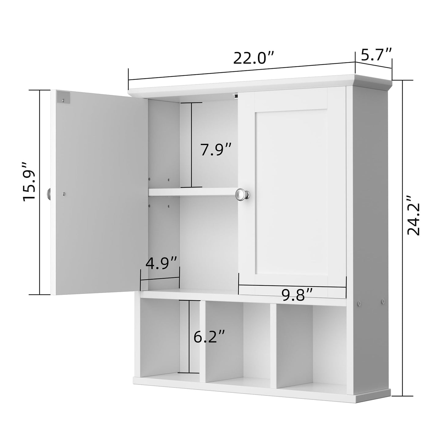 Bathroom Medicine Cabinet (White)