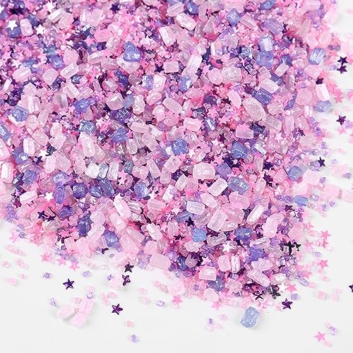 Sanding Sugar Edible Pink Glitter Stars Mix (3.5 Ounce)