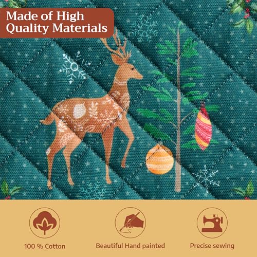 Pot Holders 100% Cotton Potholders (106 - Hygge Christmas / 8" x 8" (Pot Holder Pack of 2))