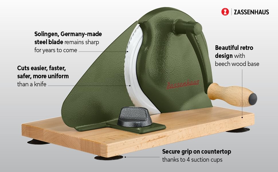 Original Classic Adjustable Bread Slicer for Uniform Slices (11.75" x 8" x 4.7" / Cyprus Green)