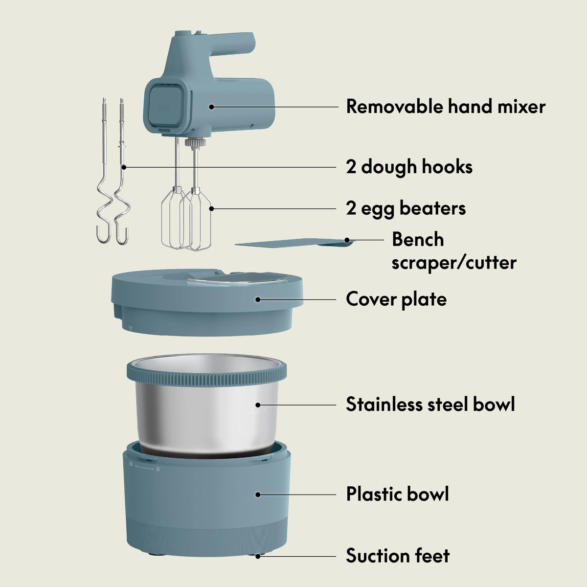 3.5 Qt Hand & Stand Mixer (Hand & Stand Mixer / Surf)